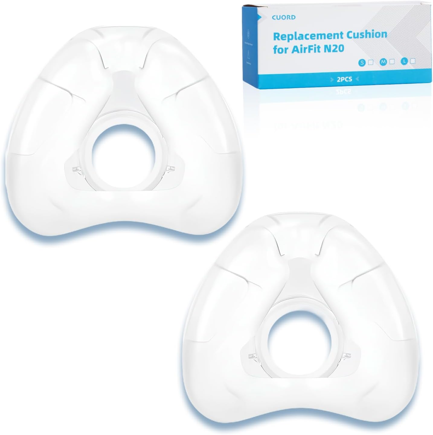 Replacement Nasal Cushion for ResMed AirFit N20, Compatible with Original Frame, Reliable Seal & Perfect Fit, Covers Nose, Small/Meduim/Large Size Available