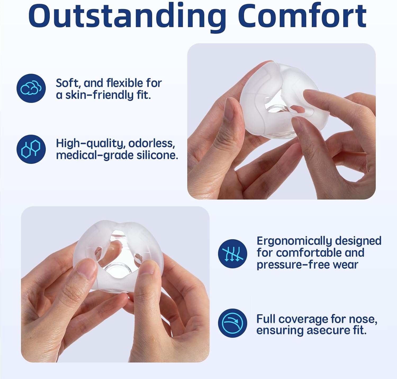 Replacement Nasal Cushion for ResMed AirFit N20, Compatible with Original Frame, Reliable Seal & Perfect Fit, Covers Nose, Small/Meduim/Large Size Available