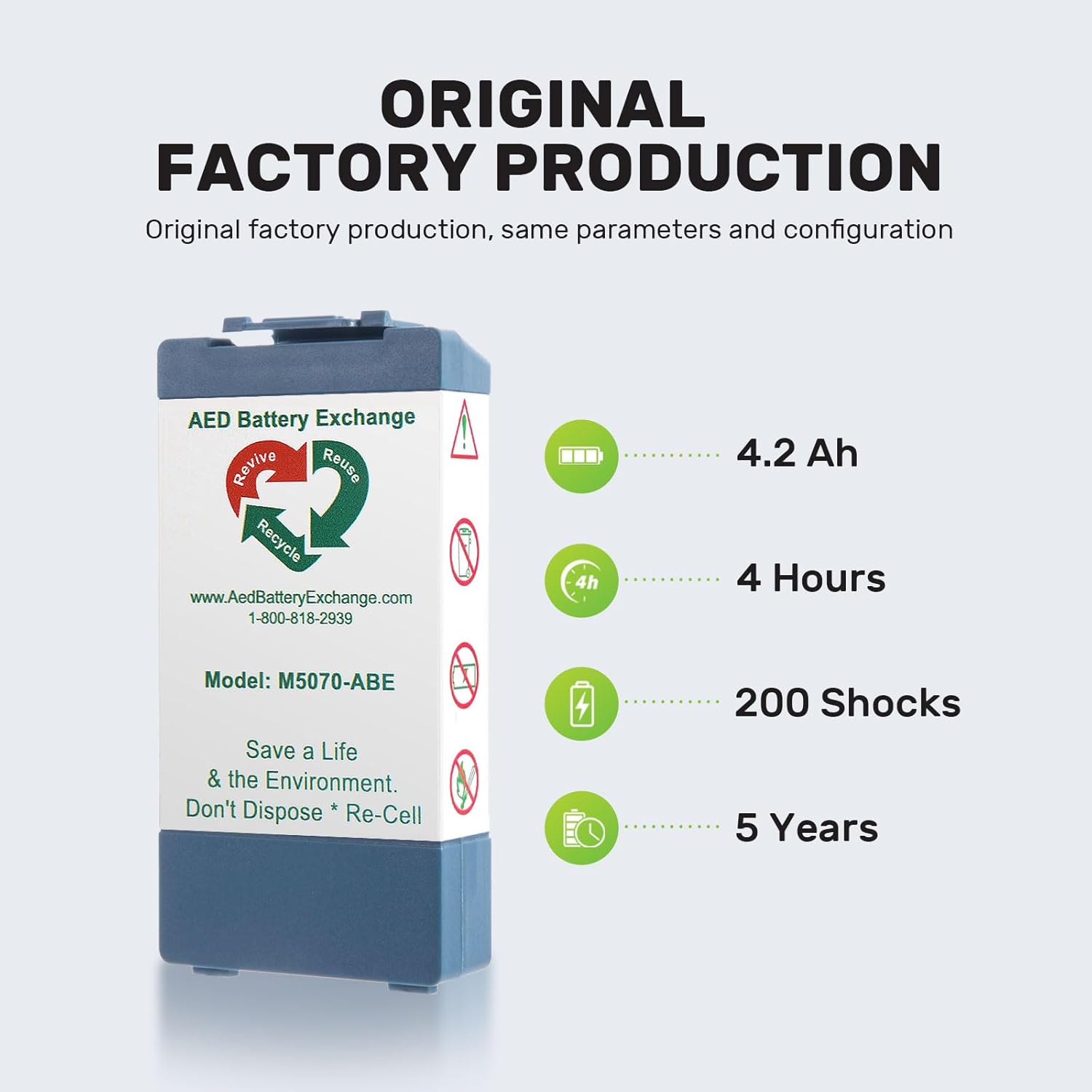 M5070A Replacement Battery Compatible with Philips Defibrillator, Replacement Battery for Models M5066A & M5068A - Made in USA (Model M5070-ABE)