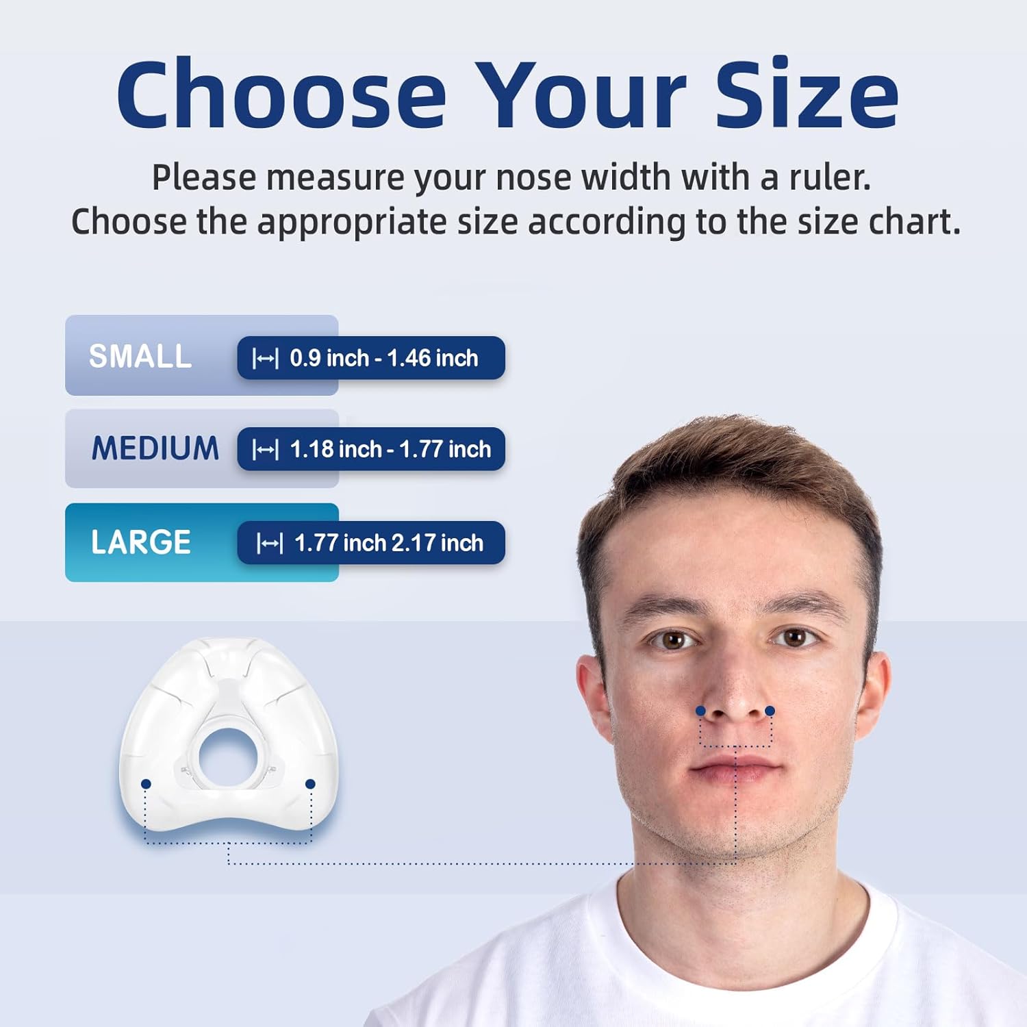 Replacement Nasal Cushion for ResMed AirFit N20, Compatible with Original Frame, Reliable Seal & Perfect Fit, Covers Nose, Small/Meduim/Large Size Available