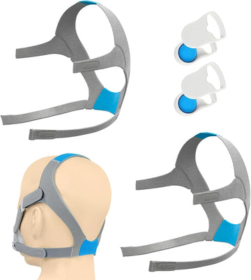 2-Pack Replacement CPAP Headgear for AirFit F20 & AirTouch F20 – Compatible with F20 Full Face Mask | 4 Stronger Magnetic Clips, Adjustable Straps | Available in Medium & Large
