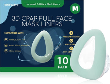10-Pack CPAP Mask Liners for Full Face Masks – Reduces Air Leaks & Pressure Marks | Compatible with ResMed F20/F10, F&P Simplus & Vitera, Philips Amara Series (Cushions NOT Included)