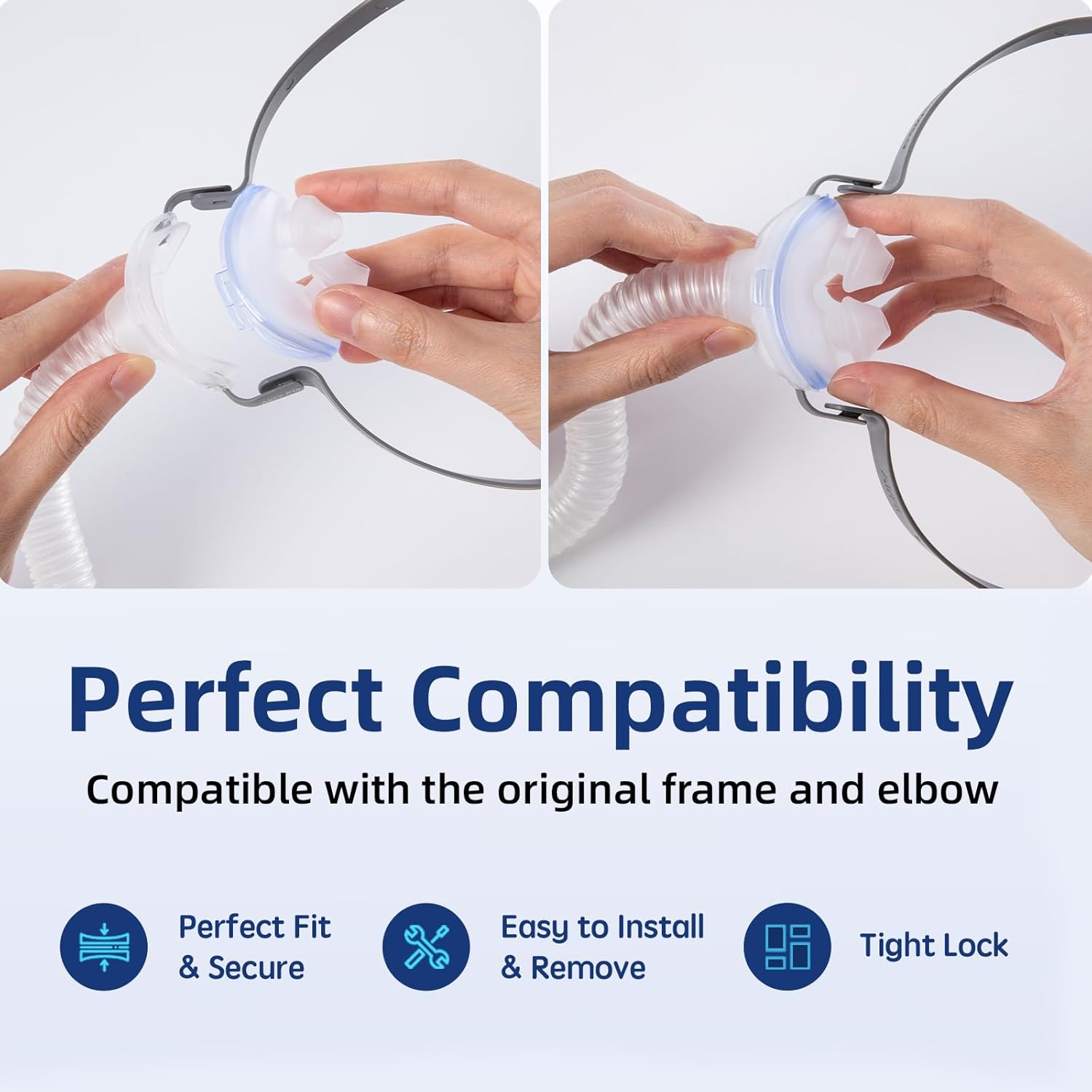 Replacement Nasal Pillow Cushion for ResMed AirFit P10, Compatible with Original Frame, Reliable Seal & Soft Silicone, S/M/L Available (Frame NOT Included)