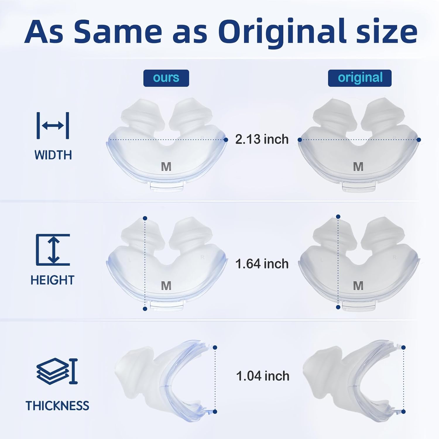 Replacement Nasal Pillow Cushion for ResMed AirFit P10, Compatible with Original Frame, Reliable Seal & Soft Silicone, S/M/L Available (Frame NOT Included)