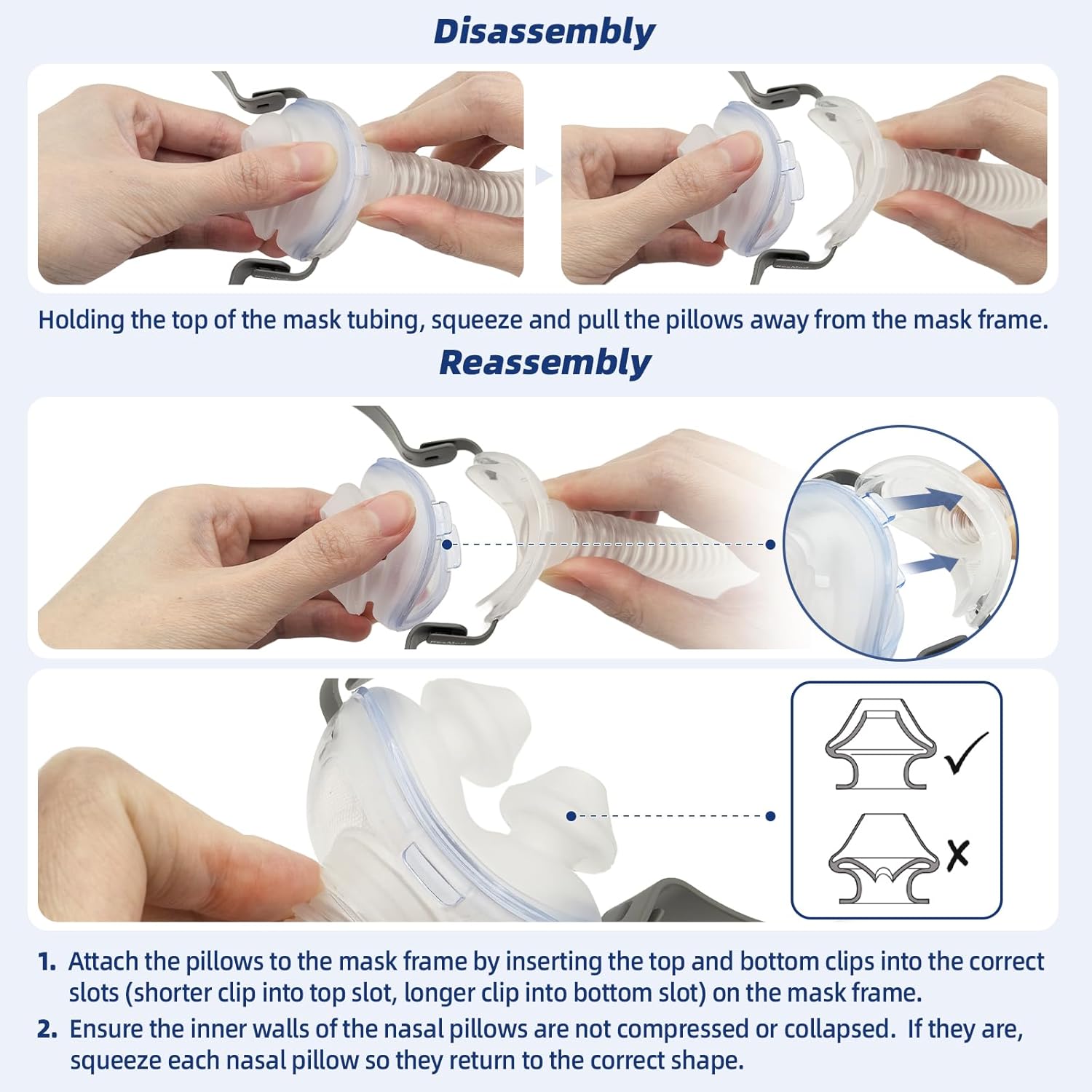 Replacement Nasal Pillow Cushion for ResMed AirFit P10, Compatible with Original Frame, Reliable Seal & Soft Silicone, S/M/L Available (Frame NOT Included)