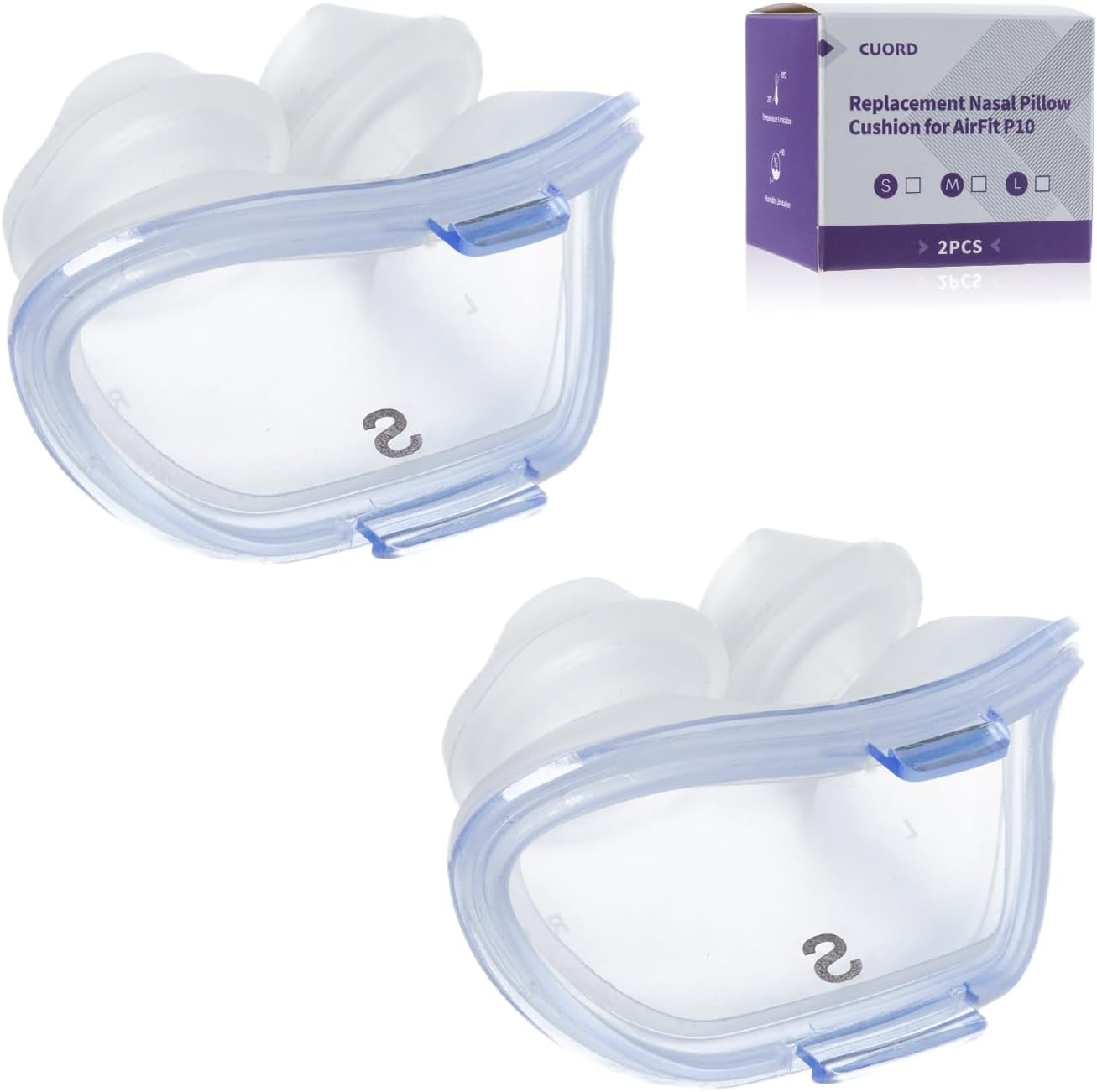 Replacement Nasal Pillow Cushion for ResMed AirFit P10, Compatible with Original Frame, Reliable Seal & Soft Silicone, S/M/L Available (Frame NOT Included)