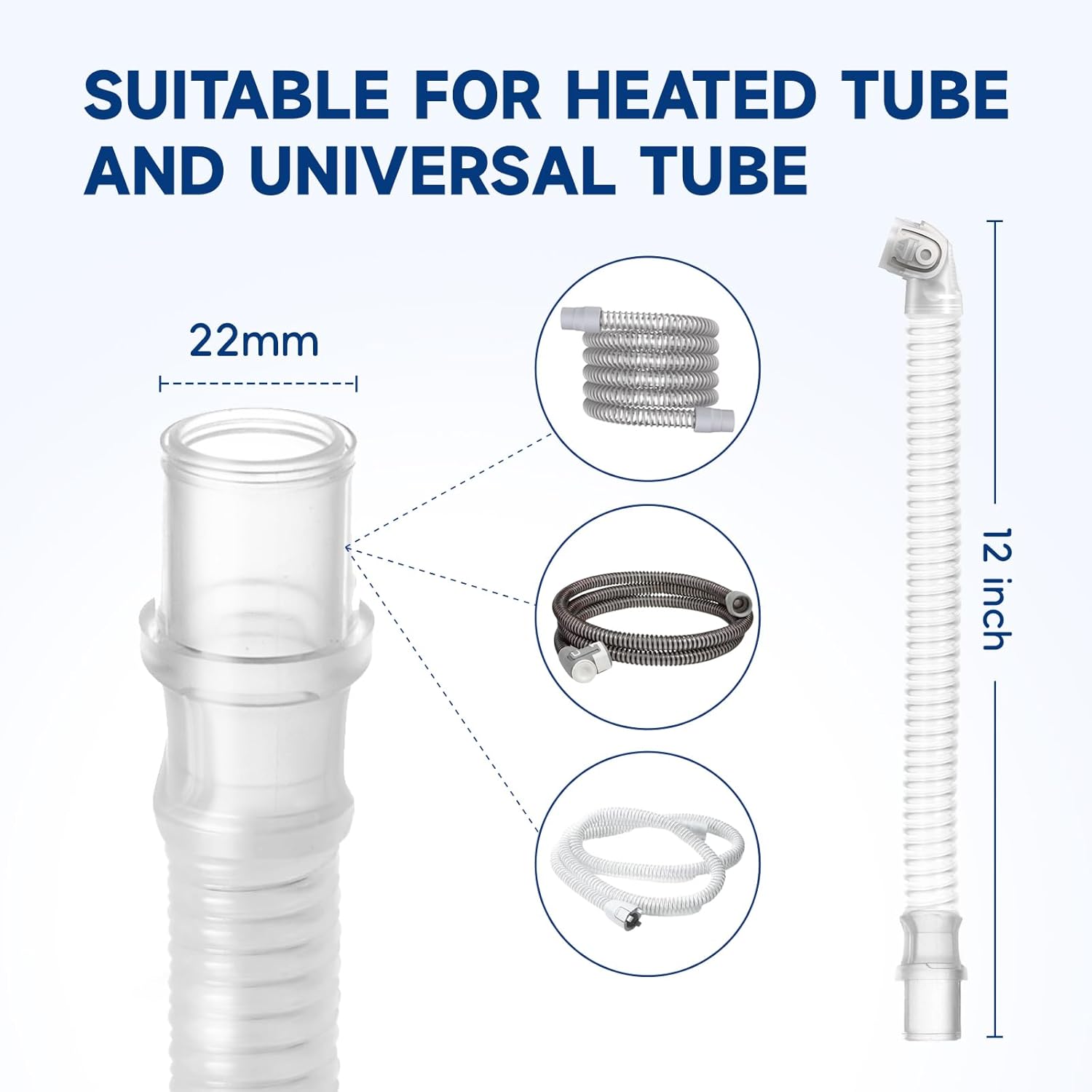 Replacement Short Tube Compatible with AirFit N20 & AirTouch N20 CPAP Mask – 2-Pack | Leak-Proof, Noise-Reducing, and Travel-Ready | CPAP Supplies & Accessories