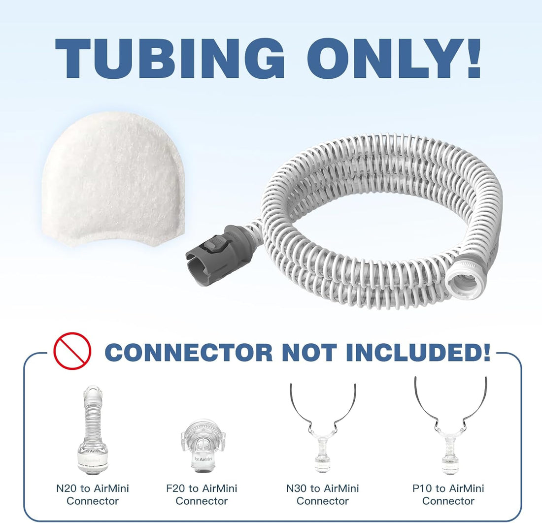 Replacement Tubing for ResMed AirMini + 10-Pack Filters Combo – Flexible, Travel-Friendly & OEM-Compatible | Works with AirMini Machine & P10, N20, N30 Nasal Masks