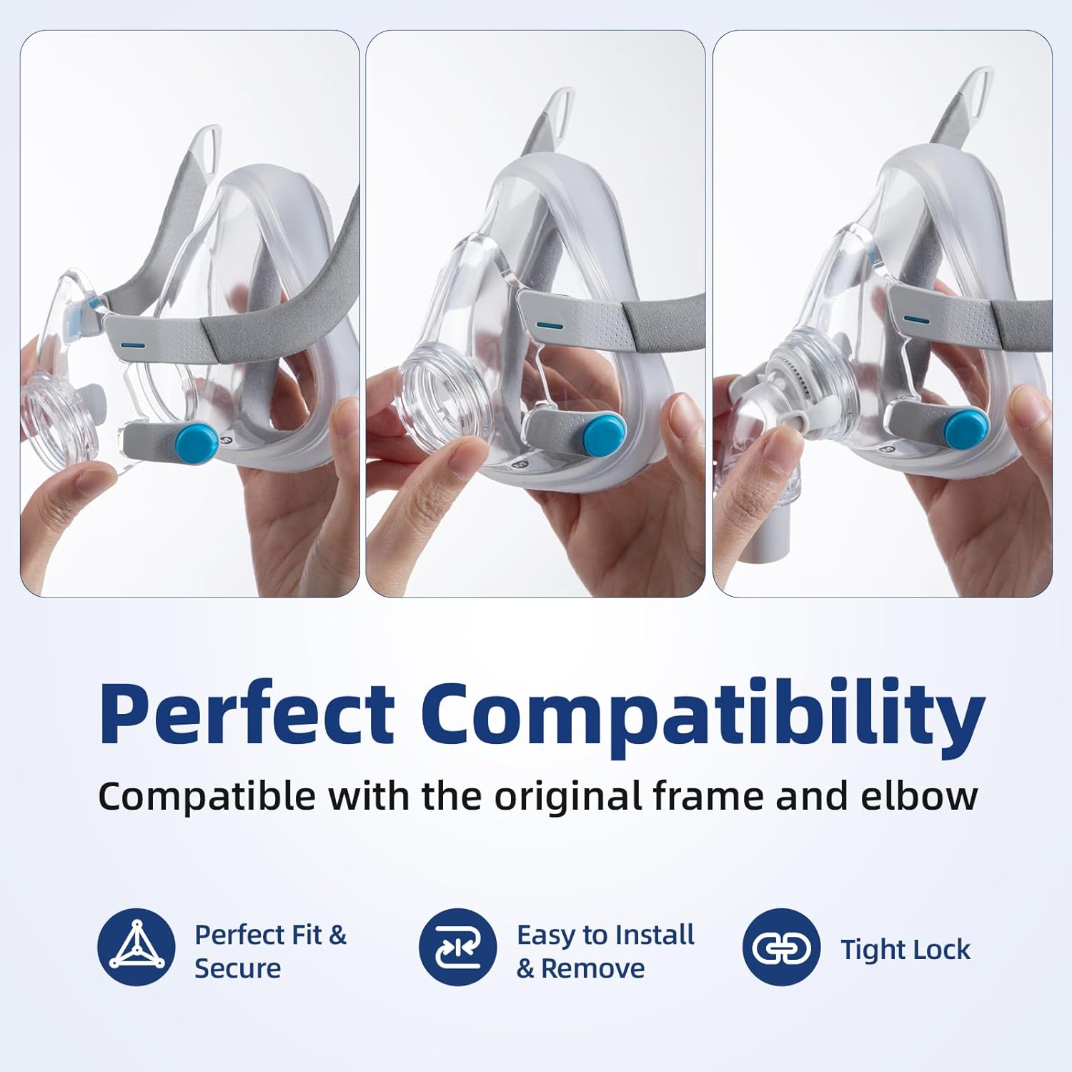 Replacement Cushion for AirTouch F20, Memory Foam Cushion Compatible with Original F20 Frame, Reliable Seal & Perfect Fit, Covers Nose and Mouth, Medium & Large Available