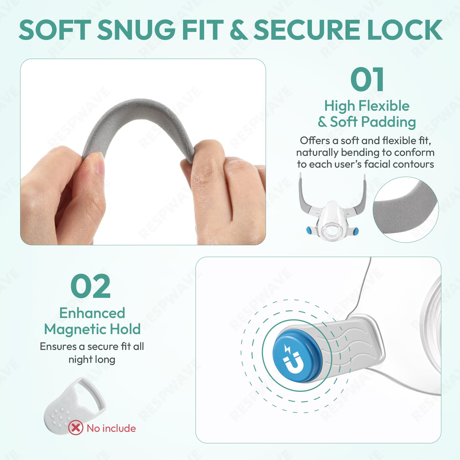 Replacement Frame Compatible with AirFit F20 & AirTouch F20 Full Face Mask, CPAP Mask Frame with Soft Padding (Frame Only)