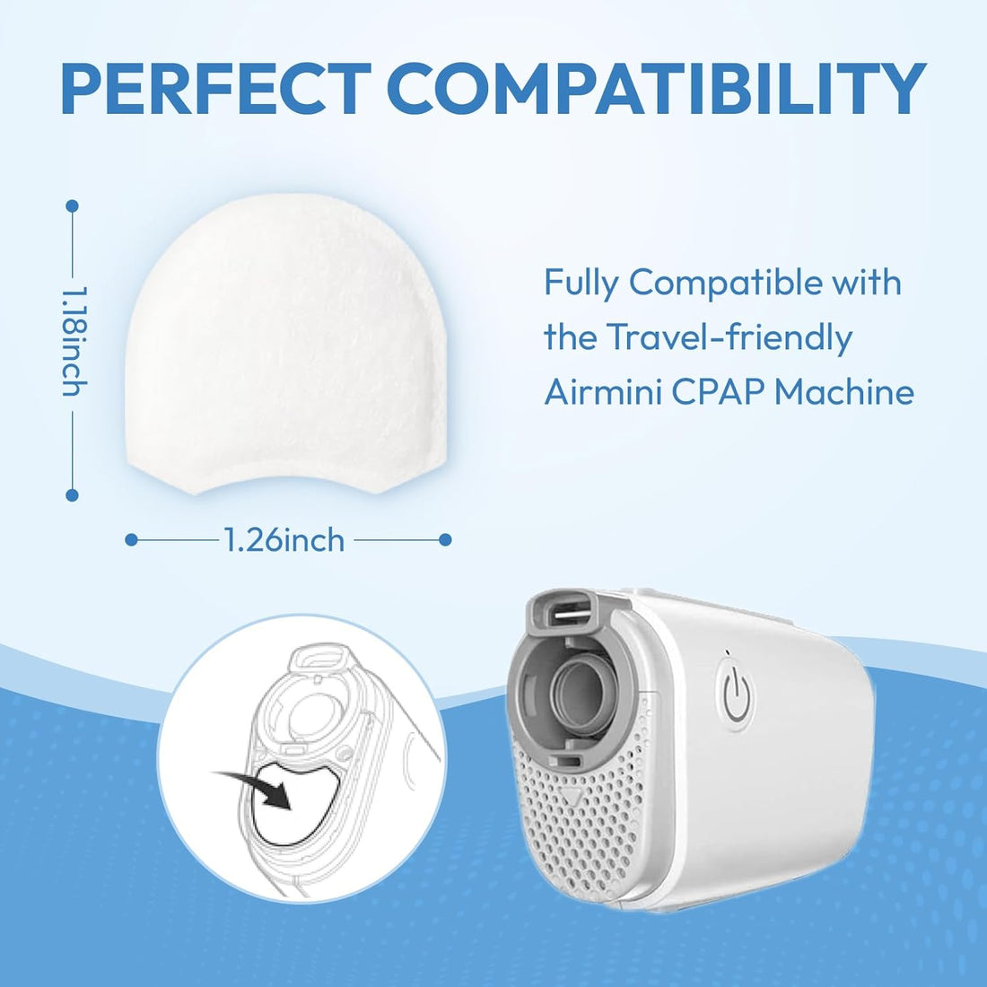 30-Pack Disposable Replacement AirMini CPAP Filters – Compatible with ResMed AirMini | Ultra Fine Filtration, 6-Month Supply for Home & Travel