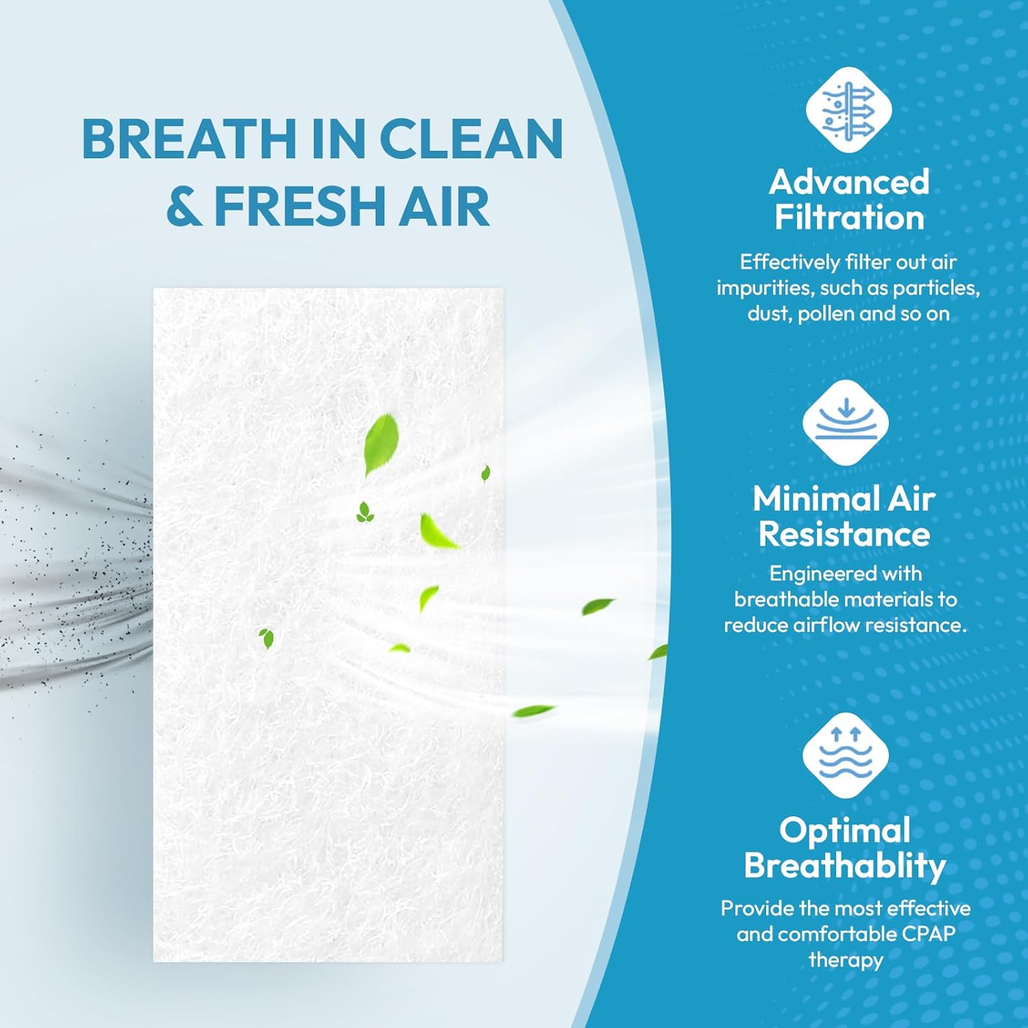 60-Pack Premium CPAP Filters Compatible with Airsense 11 & Aircurve 11 – Ultra Fine, Extra Thick, High Filtration, Smooth Airflow, Travel-Friendly Design