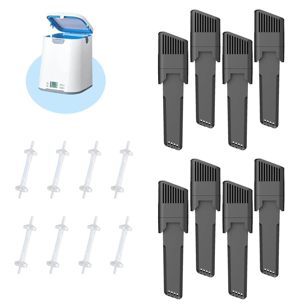 8-Pack Replacement Filter Kit Compatible with SoClean 2 SC1200, Aftermarket Cartridge Filters & Check Valves, SC2 Filter Replacement