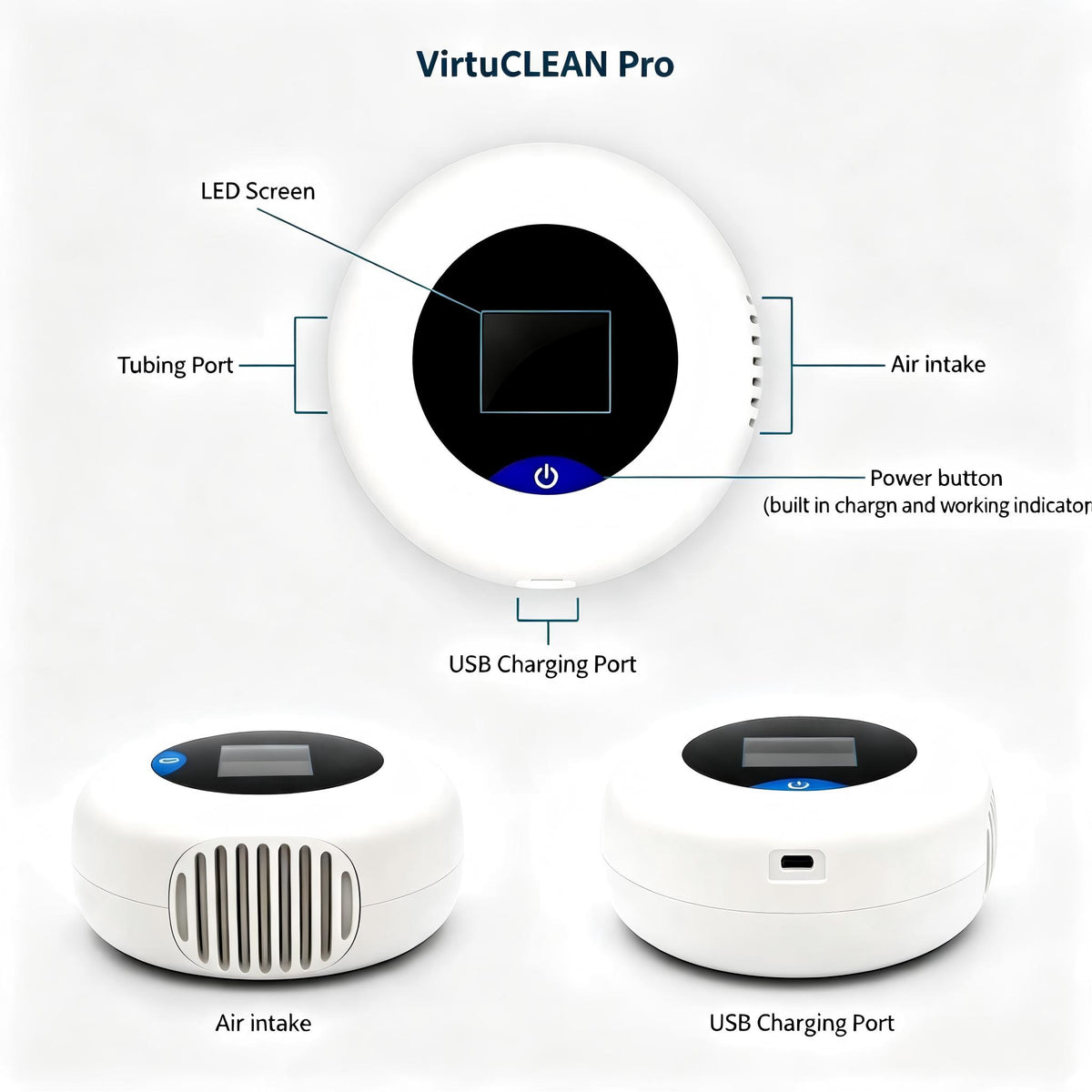 VirtuCLEAN Cleaning Kit Includes 4 Filters | Portable, Waterless Sanitizer for Sleep Mask, Tube & Humidifier