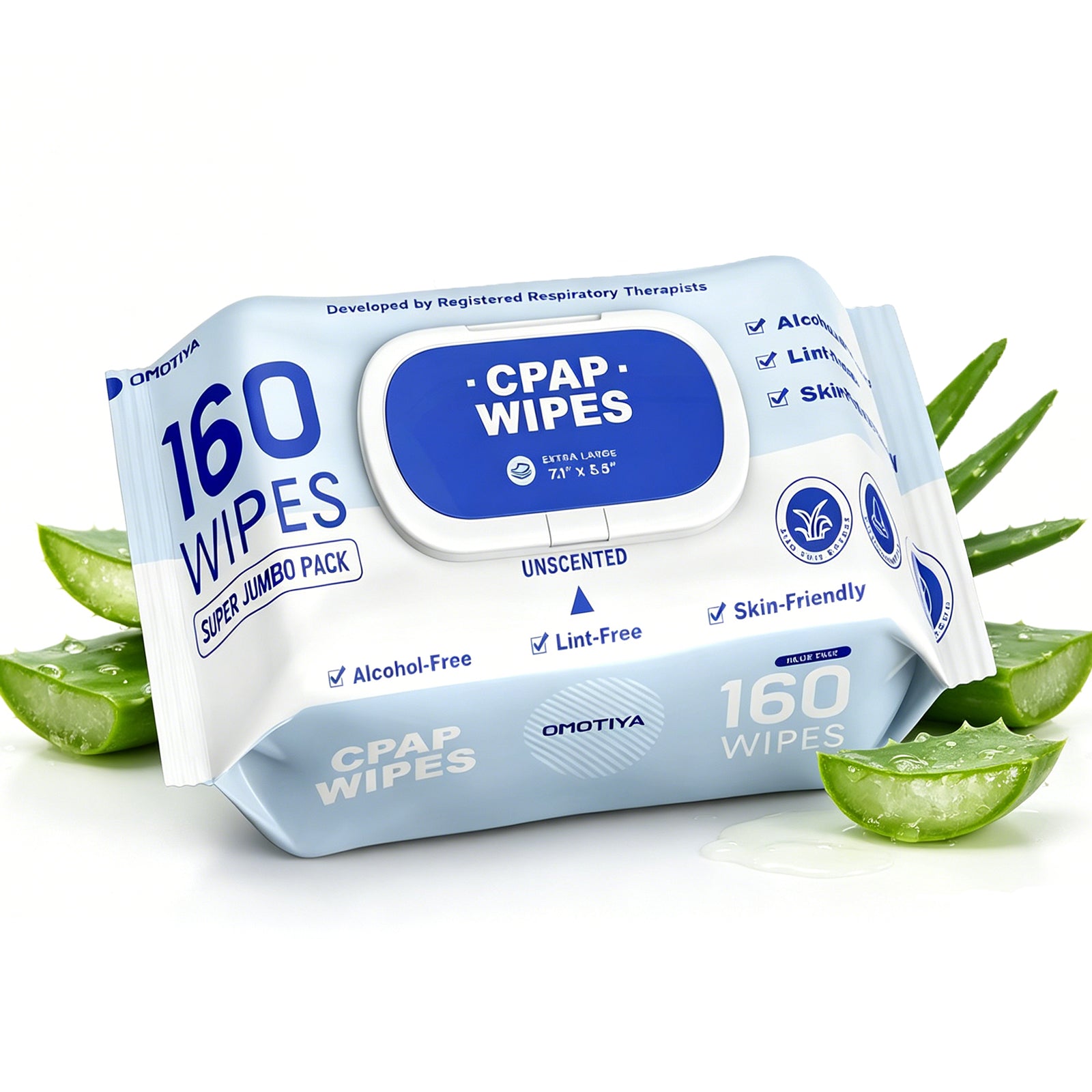 CPAP Mask Cleaning Wipes, 160 Count Extra-Large Moist Wipes for Masks, Tubing & Sleep Machine Supplies, Unscented and Alcohol-Free