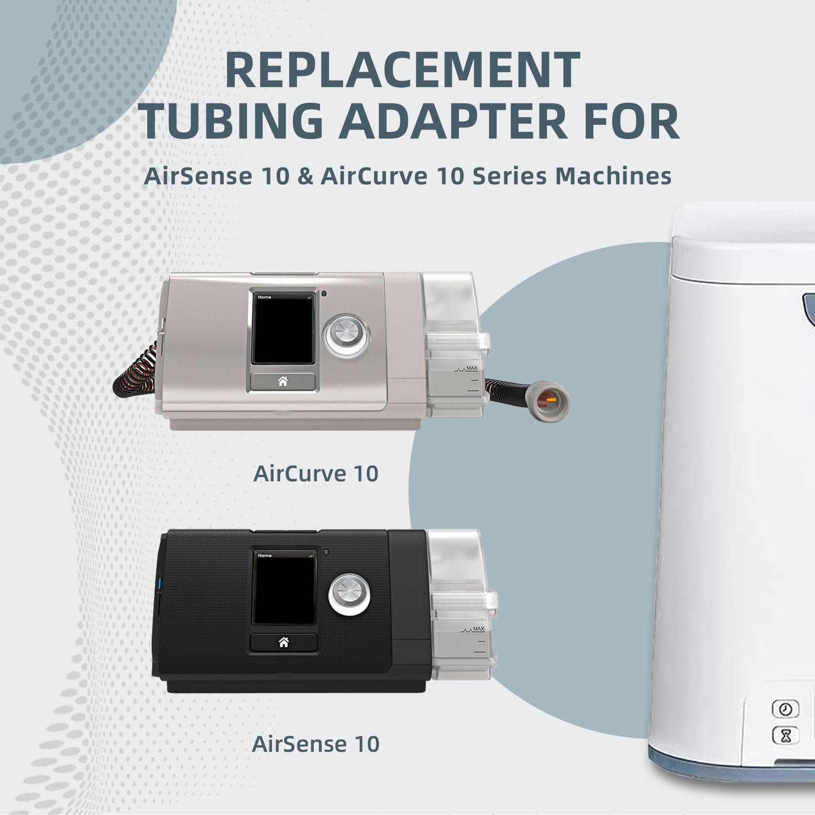Replacement Tubing Adapter Compatible with AirSense 11 & AirCurve 11 Series, Includes 5 Ft Silicone Tubing