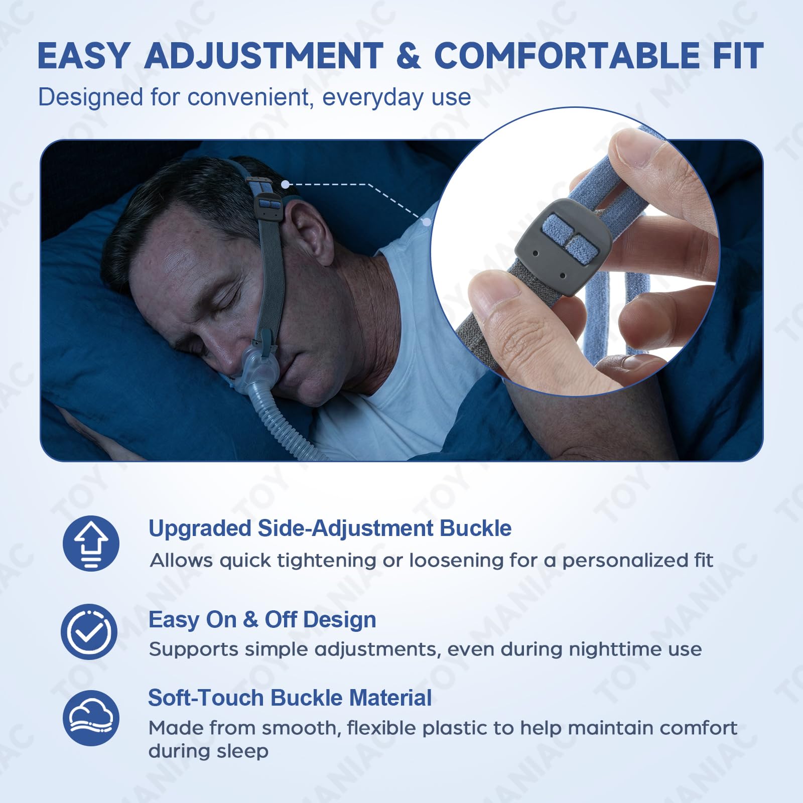 Replacement Headgear Compatible with AirFit P10 & N30, Adjustable CPAP Headgear Strap with Soft Elastic Fabric