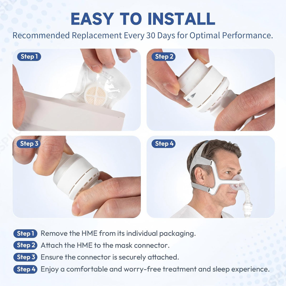 Replacement HME Cartridges for AirMini HumidX Plus | Compatible with AirMini CPAP, P10, N20 & N30 Nasal Masks