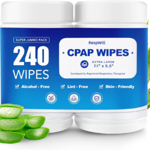 cpap mask wipes, extra large & moist, alcohol free, lint free, supply for daily cpap machine and supplies care